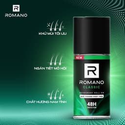 Thumbnail Lăn khử mùi nam nam kháng khuẩn & khô thoáng cả ngày Romano 50ml/chai - 4 mùi có sẵn 4