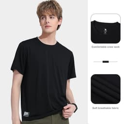 Thumbnail Áo thun thể thao CAMEL CROWN tay ngắn cổ tròn màu trơn đơn giản cho nam 3