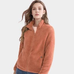 Thumbnail Áo khoác CAMEL CROWN bằng lông cừu nhung giữ ấm khi đi ra ngoài tay dài mùa thu cho nữ 4