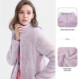 Thumbnail Áo khoác CAMEL CROWN bằng lông cừu nhung giữ ấm khi đi ra ngoài tay dài mùa thu cho nữ 2