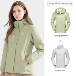 Thumbnail Áo khoác CAMEL CROWN chống gió thấm nước mài mòn có thể tháo nón thiết kế ba trong một cho nữ 2
