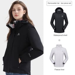 Thumbnail Áo khoác CAMEL CROWN chống gió thấm nước mài mòn có thể tháo nón thiết kế ba trong một cho nữ 3