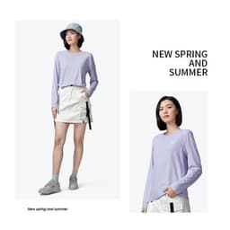 Thumbnail Áo Thun Tay Dài Chống Nắng Chất Liệu Co Giãn Tốt Nhanh Khô Thời Trang Cho Nam Và Nữ 2