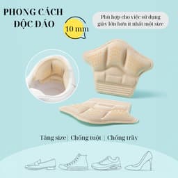 Thumbnail Miếng Dán Lót Gót Giày 5D Chống Rộng MINSU M5510 Lót Đệm Có Hạt Silicon Bảo Vệ, Chống Trầy Cho Giày Cao Gót Thể Thao 1