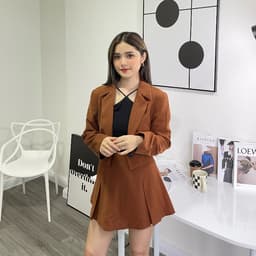 Thumbnail COCO SIN - Váy Mini Nâu Xẻ Lai 2