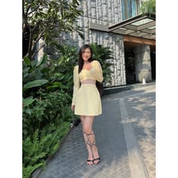 Thumbnail COCO SIN - Set Áo Croptop Tay Phồng + Chân Váy Vàng 3