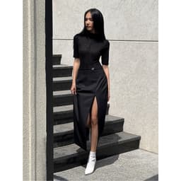 Thumbnail COCO SIN - Áo Thun Đen Tay Lỡ Cổ Lọ 1