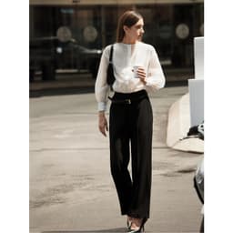 Thumbnail COCO SIN - Áo Sơ Mi Tay Dài Phom Rộng Màu Trắng Công Sở 3