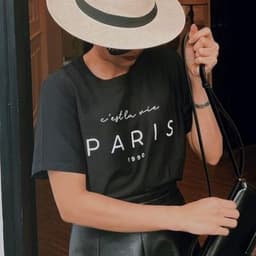 Thumbnail COCO SIN - Áo Lụa In Logo Paris Cổ Tròn 3