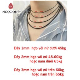Thumbnail Dây da dây chuyền đeo cổ khóa inox cao cấp - Ngọc Quý 1