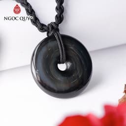 Thumbnail Mặt dây chuyền đồng điếu đá obsidian - Ngọc Quý 3