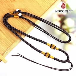 Thumbnail Dây vải đeo cổ dạng rút điểm vàng - Ngọc Quý 3