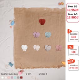 Thumbnail Bao Tay Sơ Sinh Cuốn Bèo COOKIE Cho Bé Size Từ 0 Đến 6 Tháng 2