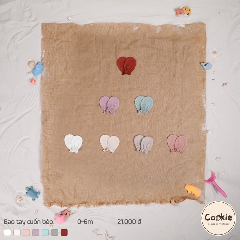 Ảnh Bao Tay Sơ Sinh Cuốn Bèo COOKIE Cho Bé Size Từ 0 Đến 6 Tháng 1