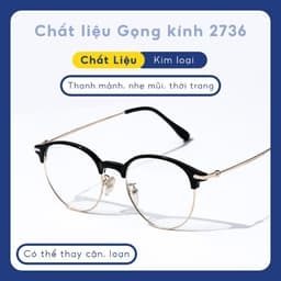 Thumbnail Gọng kính cận nam nữ LILYEYEWEAR mắt kính tròn gọng kính kim loại màu sắc thời trang 272336 3