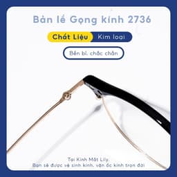 Thumbnail Gọng kính cận nam nữ LILYEYEWEAR mắt kính tròn gọng kính kim loại màu sắc thời trang 272336 2