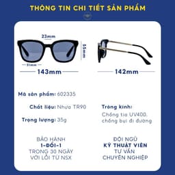Thumbnail Kính mát nam nữ Lilyeyewear chống UV400 thiết kế mắt vuông dễ đeo màu sắc thời trang 602335 4