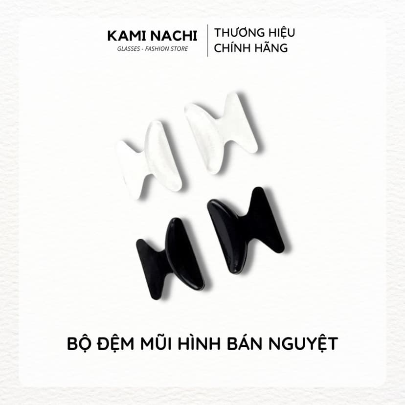 Ảnh Bộ 2 miếng đệm mũi silicon hình cánh bướm có mặt dán keo cho mắt kính KAMI NACHI 2