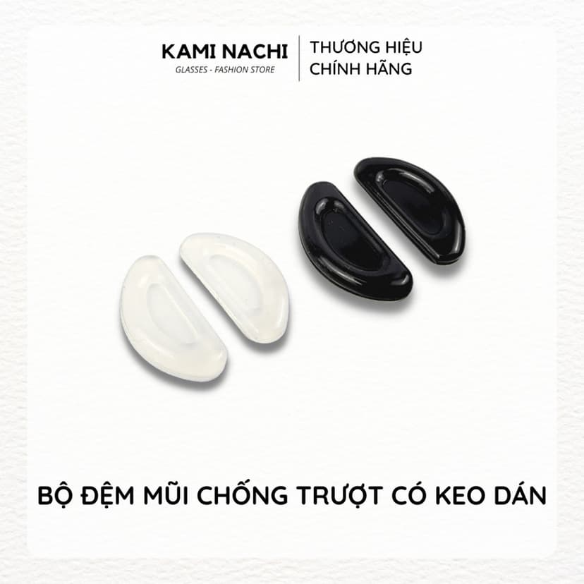 Ảnh Bộ 2 miếng đệm mũi silicon hình bán nguyệt có mặt dán keo cho mắt kính KAMI NACHI 3