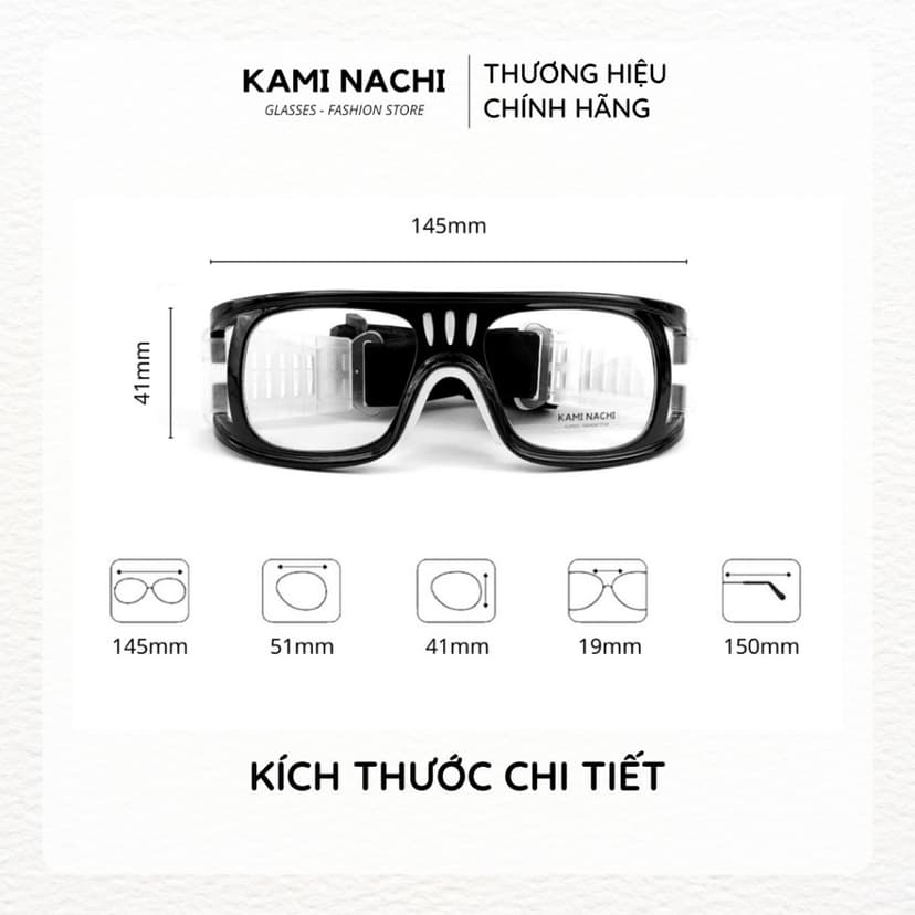 Ảnh Gọng kính thể thao KAMI NACHI chuyên dụng cho người chơi thể thao, đá banh, bóng rổ 2