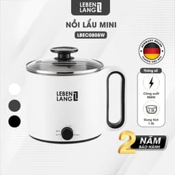Thumbnail Nồi lẩu điện mini đa năng Lebenlang LBEC0808 1500ml, bảo hành 2 năm - hàng chính hãng 2