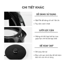 Thumbnail Ấm siêu tốc bình siêu tốc thủy tinh LEBENLANG LBWE9991, 1.7 lít, 2200W, bảo hành 2 năm - chính hãng. 4