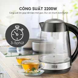 Thumbnail Ấm siêu tốc bình siêu tốc thủy tinh LEBENLANG LBWE9991, 1.7 lít, 2200W, bảo hành 2 năm - chính hãng. 3