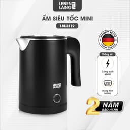 Thumbnail Ấm siêu tốc mini Lebenlang LBL2319, 600W,sôi nhanh trong 4s, 500ml dễ mang đi du lịch,bảo hành 2 năm 2