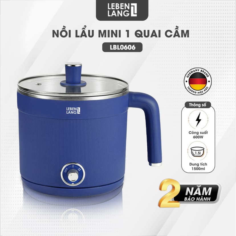 Ảnh Nồi lẩu điện đa năng Lebenlang LBL0606, dung tích 600W, dung tích 1500ml, bảo hành 2 năm- chính hãng 2