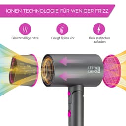 Thumbnail Máy sấy tóc Lebenlang LBH3088, 2100W, sấy lạnh bấm giữ liên tục, gấp gọn, chống xơ rối công nghệ ion 4