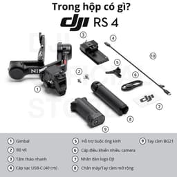 Thumbnail Gimbal máy ảnh DJI RS 4 chống rung cho camera DSLR và Mirrorless tải trọng đến 3kg, quay dọc linh hoạt (DJI RS 4) 3