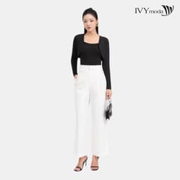 Thumbnail Áo thun mỏng khoác ngoài dài tay dáng Croptop IVY moda MS 61T0234 4