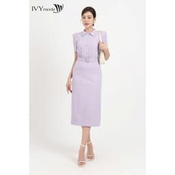 Thumbnail Đầm dài phối túi kèm đai nữ IVY moda MS 48M8233 4