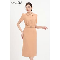 Thumbnail Đầm dài phối túi kèm đai nữ IVY moda MS 48M8233 1
