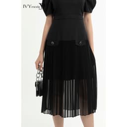 Thumbnail Đầm xòe hạ eo xếp ly nữ IVY moda MS 48M7565 3