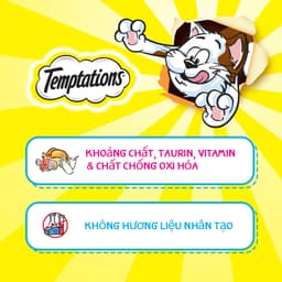 Thumbnail Bộ 3 túi bánh thưởng cho mèo Temptations: vị cá ngừ, hải sản và gà 75g/túi 3