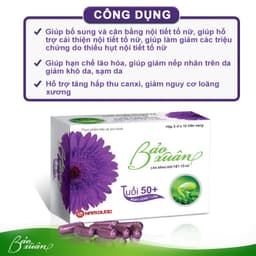 Thumbnail Combo 3 hộp viên uống Bảo Xuân 50+ giúp bổ sung nội tiết tố nữ, làm chậm lão hoá, giảm bốc hoả, cáu gắt 30 viên/hộp 3