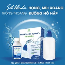 Thumbnail Bộ bình vệ sinh mũi họng Ích Nhân - Bình và 1 lọ muối y tế 30 viên BBR 4