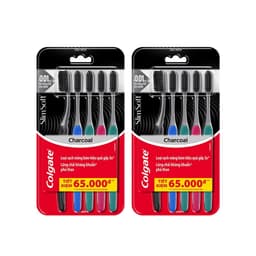 Thumbnail Bộ 10 Bàn chải Colgate SlimSoft Charcoal than hoạt tính kháng khuẩn siêu mềm mảnh 2