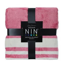 Thumbnail Mền tuyết NIN House hoa văn PINK STRIPES 1m8x2m sợi microfiber cực ấm, mịn màng fleece blanket văn phòng, xe hơi, sofa 1