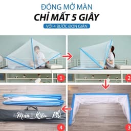 Thumbnail Màn mùng chụp tự bung xếp thông minh chống muỗi cao cấp gấp gọn đủ size 1m 1m2 1m4 1m6 1m8 Kiều Phi 1