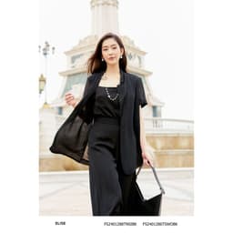 Thumbnail Áo vest chiffon đen thiết kế Elise FS2401286TSWOBK 1