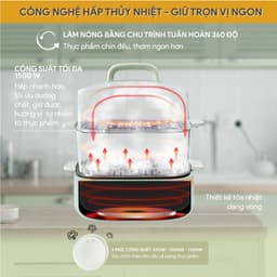 Thumbnail Nồi Hấp Đa Năng BlueStone MPB-7235 - 1500W - Hấp 12 Lít - Lòng nồi 3 Lít 4