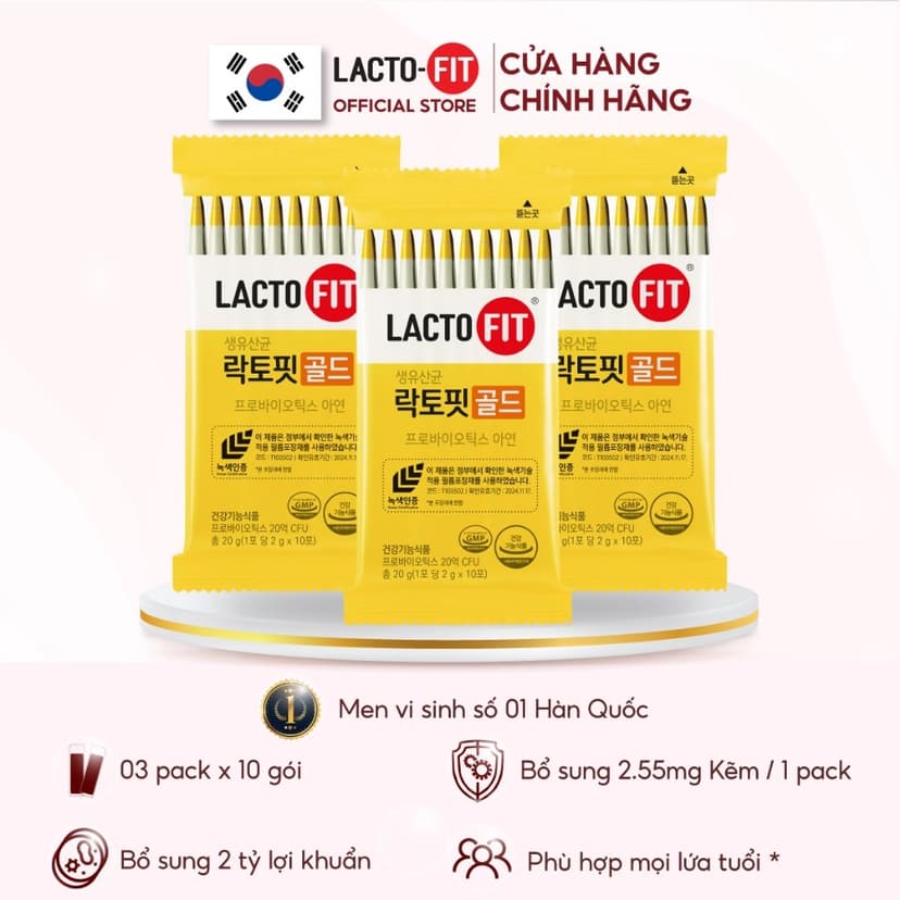 Ảnh 30 Gói Men Vi Sinh LACTO-FIT GOLD Bổ Sung Lợi Khuẩn Cải Thiện Đường Ruột Khỏe Mạnh (30 gói x 2g) 1