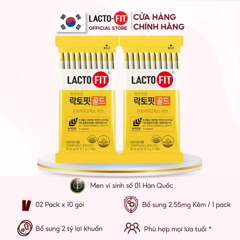 Ảnh 20 Gói Men Vi Sinh LACTO-FIT GOLD Bổ Sung Lợi Khuẩn Cải Thiện Đường Ruột Khỏe Mạnh (20 gói x 2g) 1
