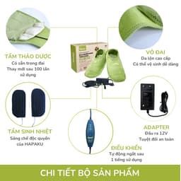 Thumbnail Đai Chườm Nóng Thảo Dược Bàn Chân Hapaku, Giảm Nhức Mỏi Tê Lạnh Bàn Chân, Làm Nóng Bằng Điện 4