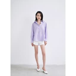 Thumbnail Áo sơ mi nữ GILLEE dáng oversized, sơ mi form rộng vải kate Mỹ tím pastel FAS293 2