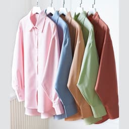 Thumbnail Áo sơ mi nữ GILLEE chất cotton dáng oversized, sơ mi form rộng vải cotton thấm hút, tôn dáng FAS333 1