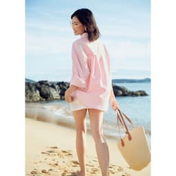 Thumbnail Áo sơ mi nữ GILLEE chất cotton dáng oversized, sơ mi form rộng vải cotton thấm hút, tôn dáng FAS333 3