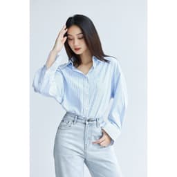 Thumbnail Áo sơ mi kẻ sọc nữ GILLEE sơ mi Hàn Quốc dáng oversized, sơ mi form rộng vải kate Mỹ chống nhăn, thấm hút FAS325 4